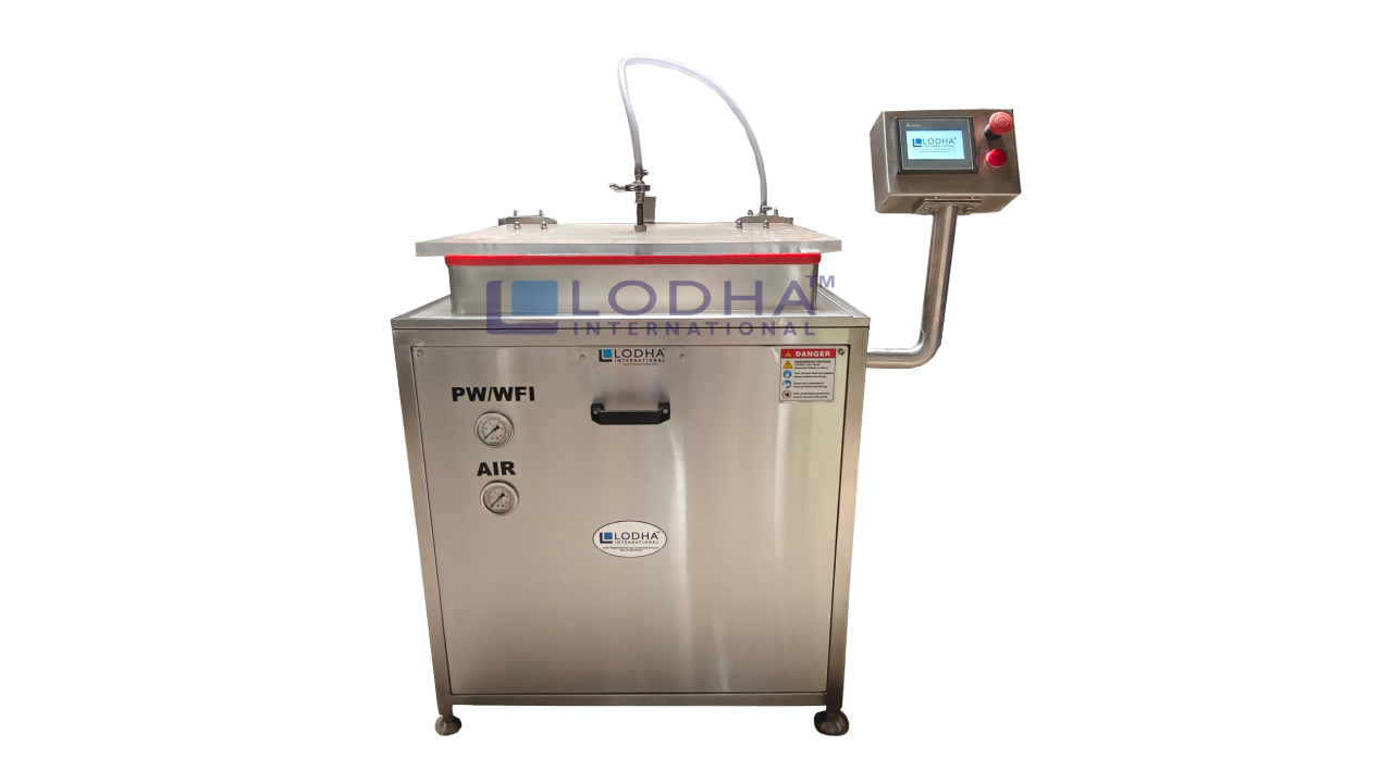 Linear vial washing machine